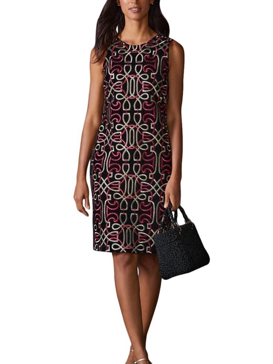 J. McLaughlin Dresses & Skirts - J.McLaughlin Neo Beltmore Embroidered Freja Shift Velvet Dress 8